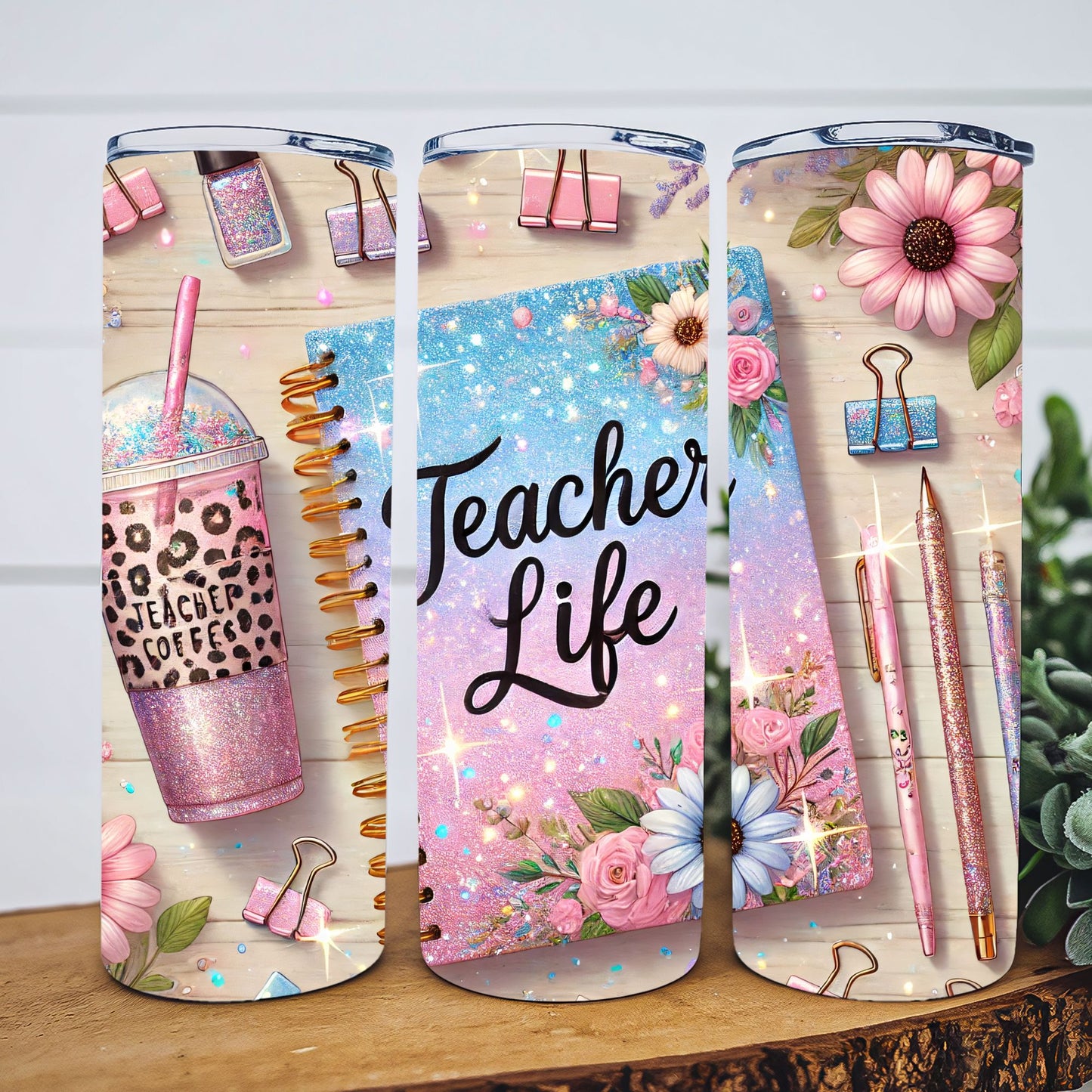 Pink Leopard Teacher Life 20 oz Tumbler